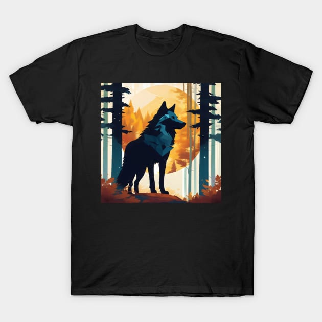 Wolf in the night T-Shirt by Spaceboyishere